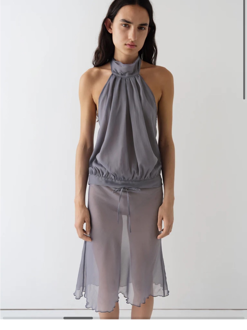 Gimaguas Halter Boa Grey Top XS NWT